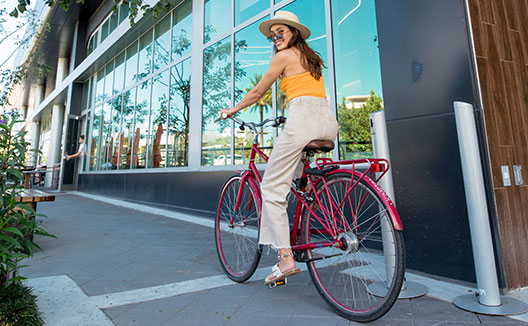 Woman on bicycle