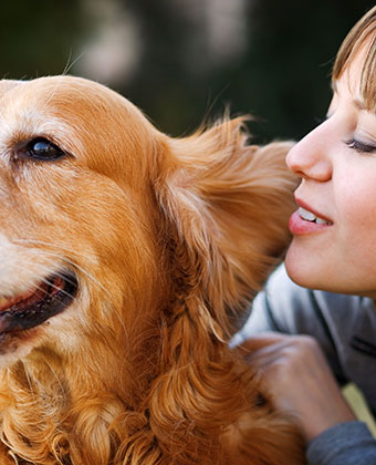 Woman with Golden Retriever